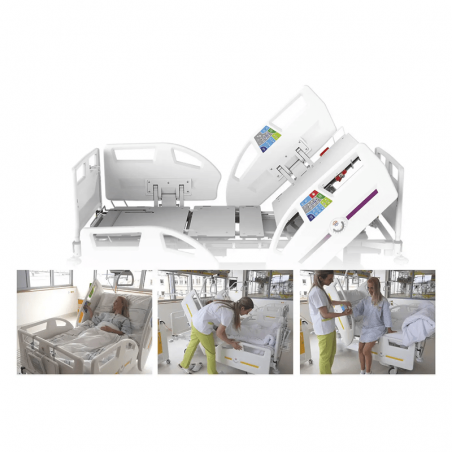 Pat de spital complet electric VISTA, terapie intensiva, capacitate 300 kg