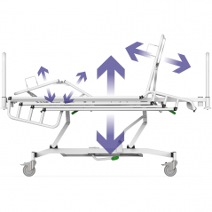 Pat de spital, hidraulic SUPERTA H PRO, pentru sectia de psihiatrie, capacitate 250 kg