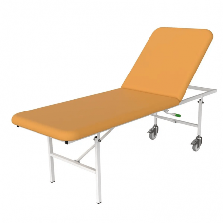 Canapea de examinare medicala CLASSIC, masa consulatii, cu 2 roti, spatar rabatabil, inaltime fixa