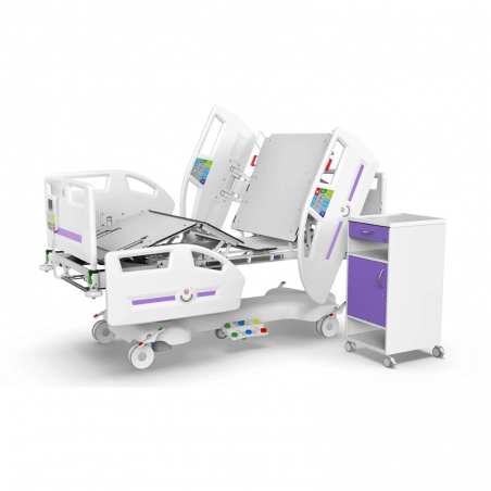 Noptiera medicala NS-20, cu 4 roti, sertar si dulap