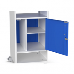 Noptiera medicala NS-20, cu 4 roti, sertar si dulap