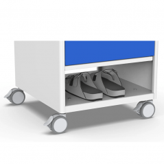 Noptiera medicala NS-20, cu 4 roti, sertar si dulap