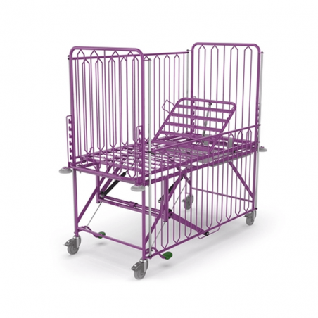 Pat pediatric pentru nou-nascuti BUDDY, maternitate, bebelusi, cu actionare manuala si inaltime reglabila