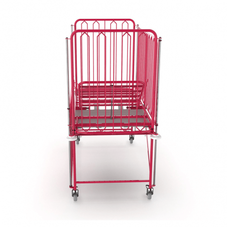 Pat pediatric pentru nou-nascuti TEDDY, maternitate, bebelusi, cu bariere laterale rabatabile si inaltime reglabila