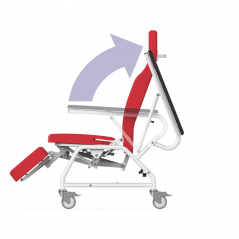 Scaun cardiac RESTINO, fotoliu medical mobil, actionare manuala, 3 sectiuni