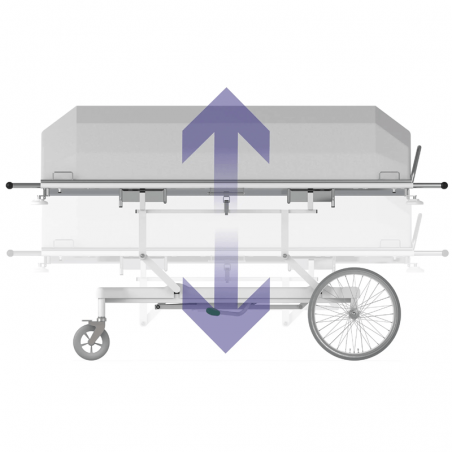 Targa medicala funerara CHARON, pentru transport decedati, actionare manuala, inaltime reglabila, capacitate 230 kg