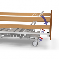 Pat de spital pentru ingrijire medicala DOMEO-E, electric, trendelenburg, inaltime reglabila, capacitate 250 kg