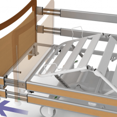 Pat de spital pentru ingrijire medicala DOMEO-E, electric, trendelenburg, inaltime reglabila, capacitate 250 kg