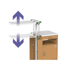 Noptiera medicala pentru ingrijire NS-1, cu blat de masa reglabil rabatabil, capacitate 10 kg