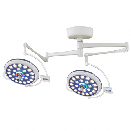 Lampă chirurgicală LED dublă cu prindere pe tavan – model E500/500 CREE