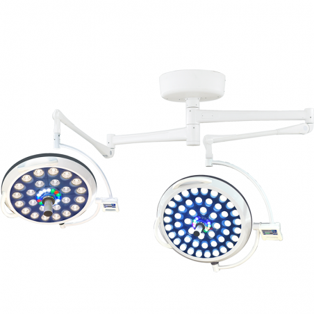 Lampă chirurgicală LED dublă cu prindere pe tavan – model E700/700 CREE