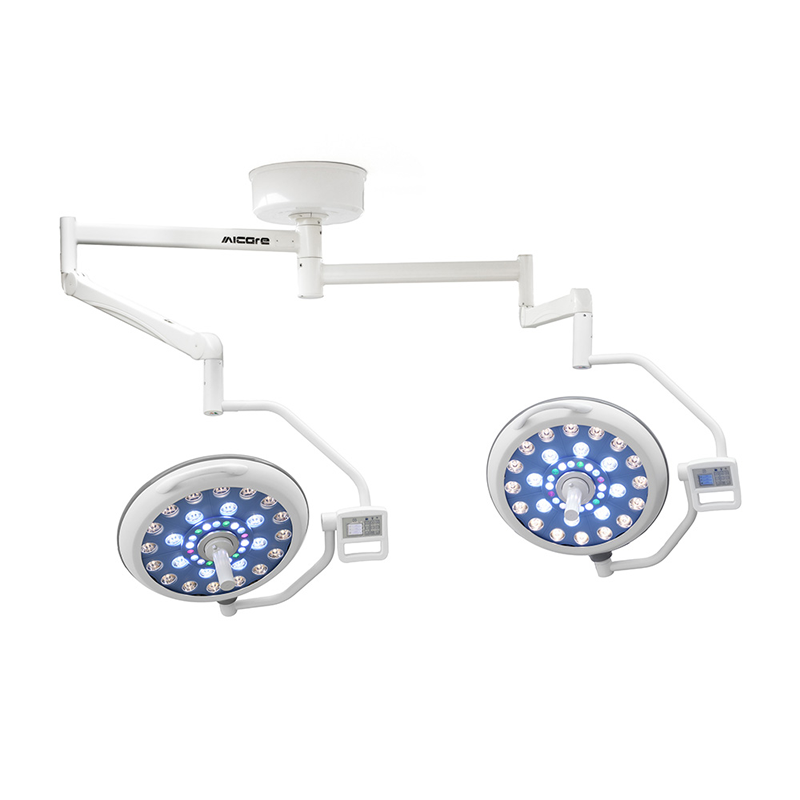 Lampă chirurgicală LED dublă Multi-Color Plus cu prindere pe tavan – model E500/500