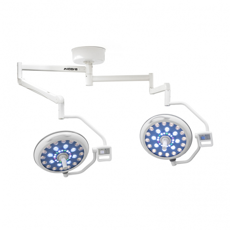 Lampă chirurgicală LED dublă Multi-Color Plus cu prindere pe tavan – model E500/500