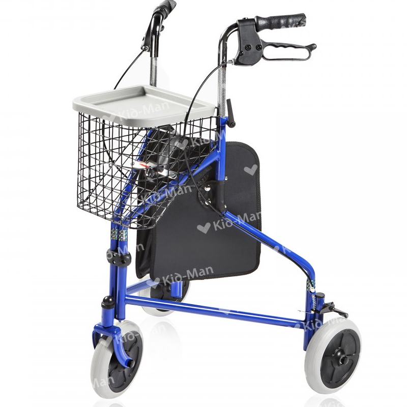 Cadru de mers ergonomic 3 roți cu geantă pentru cumpărături